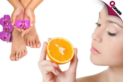 For QR79 Indulge with a Pampering Mani, Pedi and 60 Minute Fruit Facial! (QR370 Value)